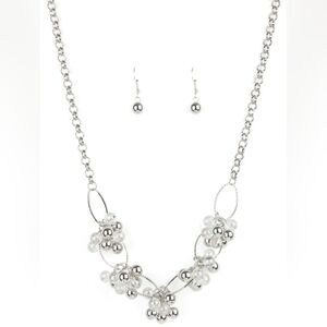 Elegant Silver Necklace and Earring Set